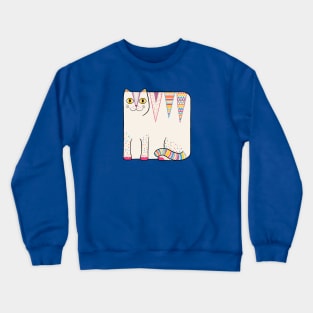 White Loaf Cat Crewneck Sweatshirt